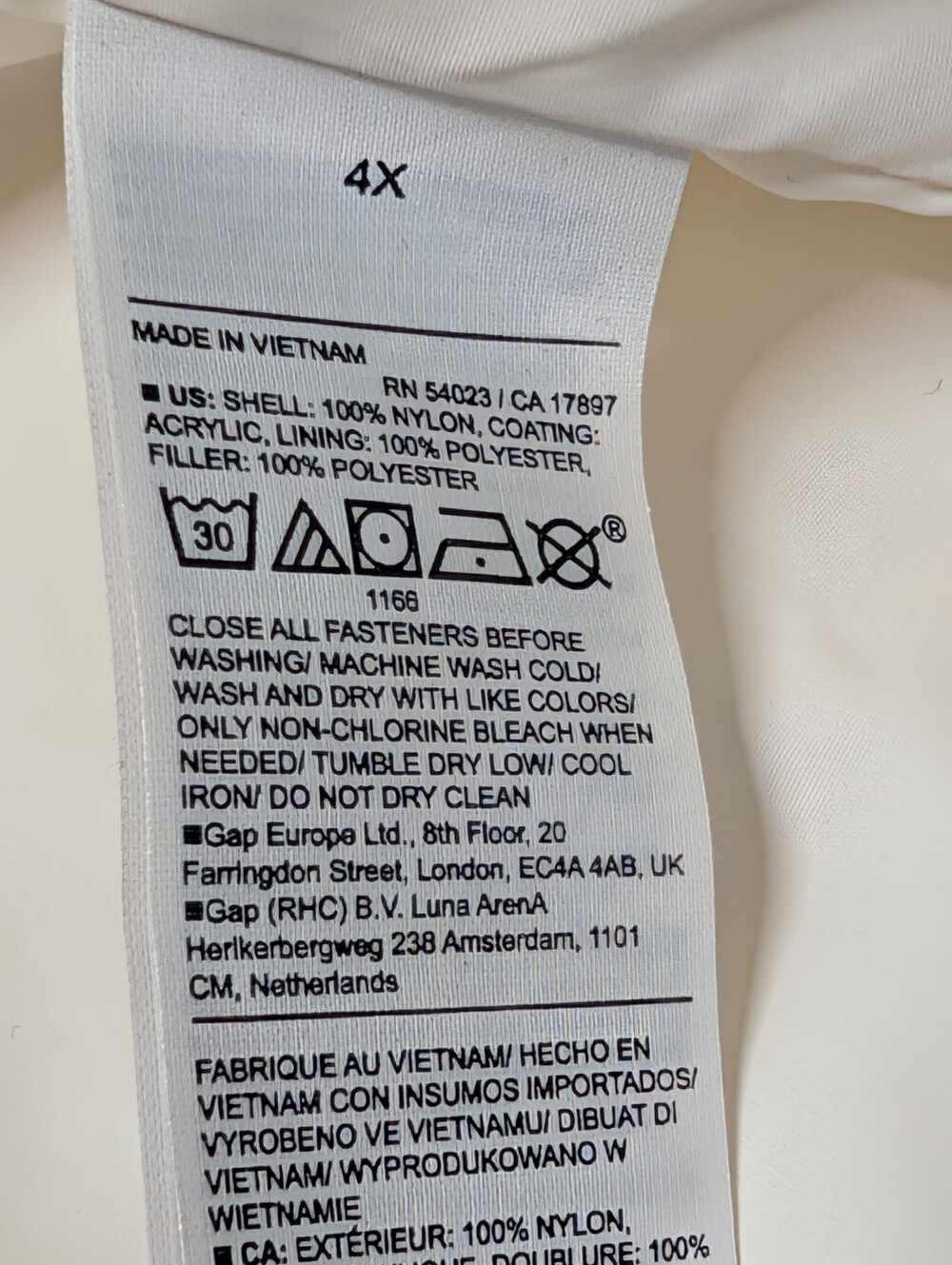 Old Navy 4X White Quilted Packable Puffer Jacket Water Resistant Winter Coat - Picture 12 of 12